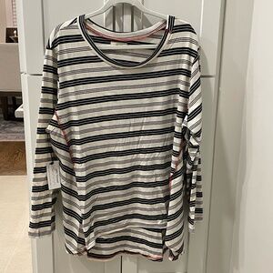 RED Thread Long-Sleeve Striped Top XXL
